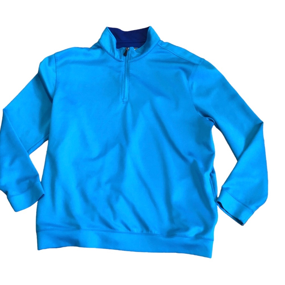 PRO TOUR ATHLEISURE LIGHT BLUE LONG SLEEVE PULLOVER QUARTER ZIP GOLF SWEATSHIRT